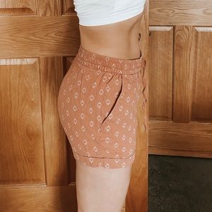 Pink linen shorts